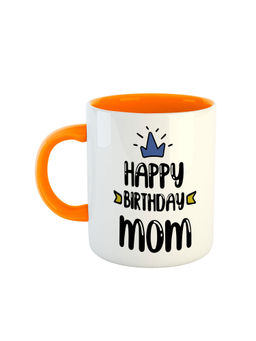 ARTBUG - Orange Happy Birthday Mom Ceramic Coffee Mug