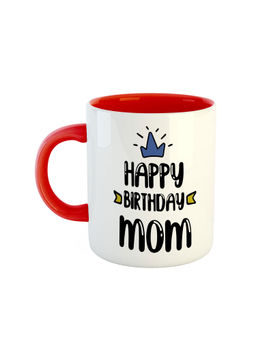 ARTBUG - Red Happy Birthday Mom Ceramic Coffee Mug