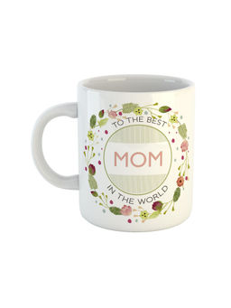 ARTBUG - White To The Best Mom In The World Printed Ceramic Mug