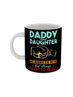 ARTBUG - White Daddy And Daughter Not Always Eye To Eye But Always Heart To Heart Coffee Mug