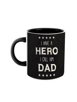 ARTBUG - Black Best Father Ever Printed Ceramic Coffee Mug