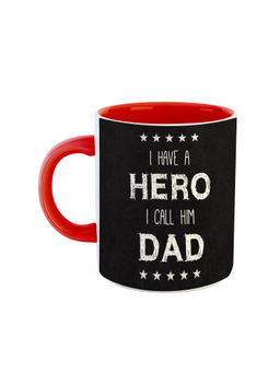 ARTBUG - Red Best Father Ever Printed Ceramic Coffee Mug