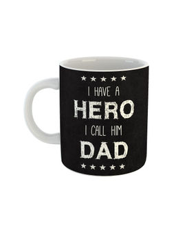 ARTBUG - White Best Father Ever Printed Ceramic Coffee Mug