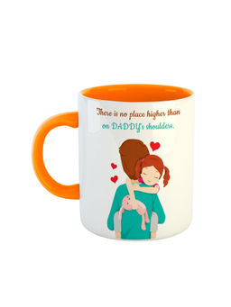ARTBUG - Orange There Is No Place Higher Than On Daddys Shoulders Ceramic Mug