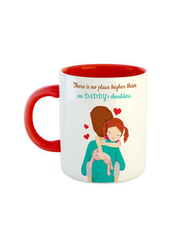 ARTBUG - Red There Is No Place Higher Than On Daddys Shoulders Ceramic Mug