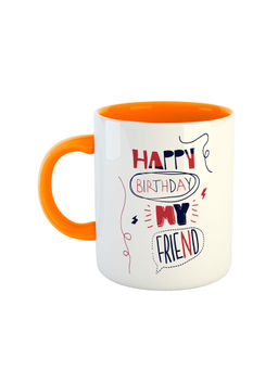 ARTBUG - Orange Happy Birthday My Friend Ceramic Coffee Mug