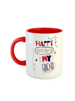 ARTBUG - Red Happy Birthday My Friend Ceramic Coffee Mug