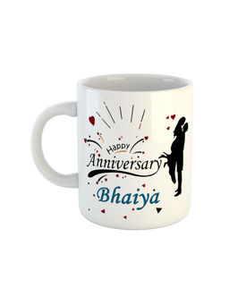 ARTBUG - White Happy Anniversary Bhaiya Ceramic Coffee Mug