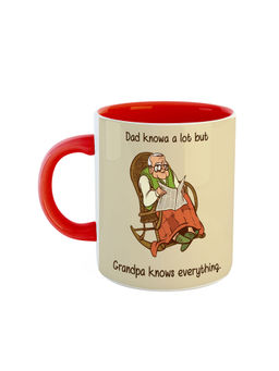 ARTBUG - Red Dad Knows A Lot But Grandpa Knows Everything Print Ceramic Mug