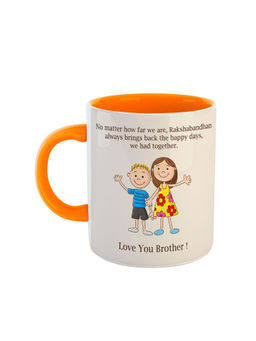 ARTBUG - Orange Love U Brother Printed Ceramic Mug
