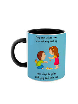 ARTBUG - Black Brother Sister Wishes Quotation Printed Ceramic Mug