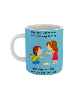 ARTBUG - White Brother Sister Wishes Quotation Printed Ceramic Mug