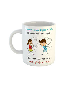 ARTBUG - White Thats Sister - Brother Love Printed Ceramic Coffee Mug