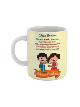 ARTBUG - White Dear Brother Everything You Desire May Success Accompany You Ceramic Mug