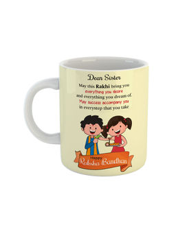 ARTBUG - White Dear Sister Everything You Desire May Success Accompany You Ceramic Mug