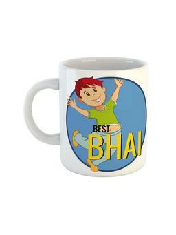 ARTBUG - White Best Bhai Printed Ceramic Mug