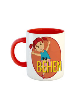 ARTBUG - Red Best Behen Printed Ceramic Mug