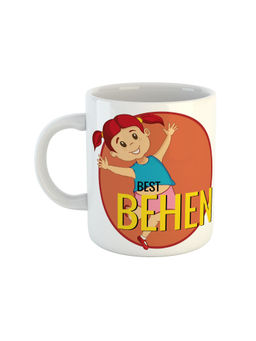 ARTBUG - White Best Behen Printed Ceramic Mug
