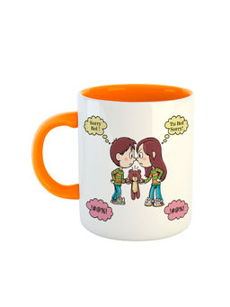 ARTBUG - Orange Brother Sister We Love Crazy Fight Ceramic Mug
