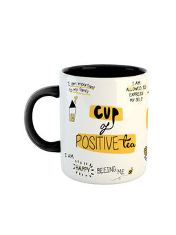 ARTBUG - Black Cup Of Positive-Tea Motivational Coffee Mug