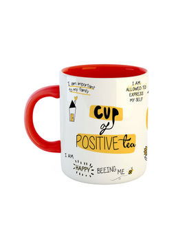 ARTBUG - Red Cup Of Positive-Tea Motivational Coffee Mug