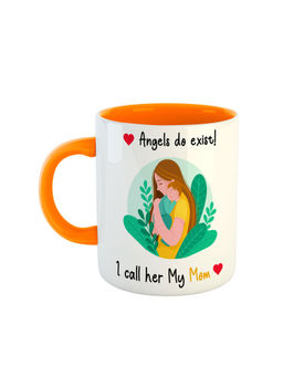 ARTBUG - Orange Angels Do Exist I Call Her My Mom Printed Ceramic Coffee Mug