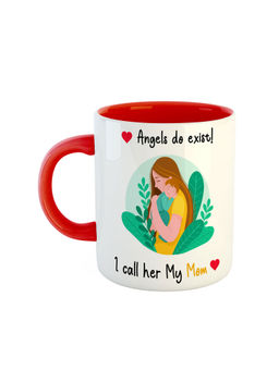 ARTBUG - Red Angels Do Exist I Call Her My Mom Printed Ceramic Coffee Mug