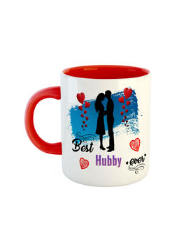 ARTBUG - Red Best Hubby Ever Printed Ceramic Mug