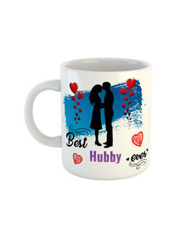 ARTBUG - White Best Hubby Ever Printed Ceramic Mug