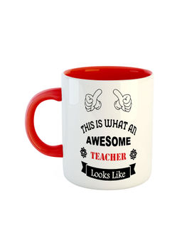 ARTBUG - Red This Is What An Awesome Teacher Looks Like Coffee Mug