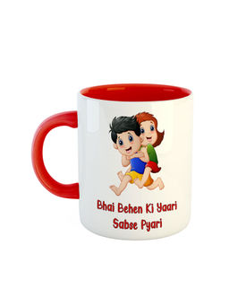 ARTBUG - Red Bhai Behan Ki Yaari Sabse Pyari Printed Ceramic Mug