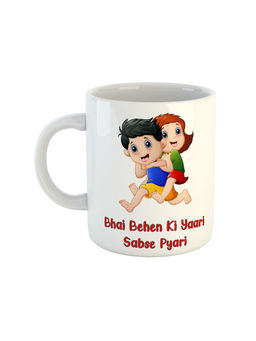 ARTBUG - White Bhai Behan Ki Yaari Sabse Pyari Printed Ceramic Mug
