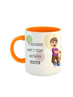 ARTBUG - Orange Three Reasons Why I Fight With My Sister Ceramic Mug