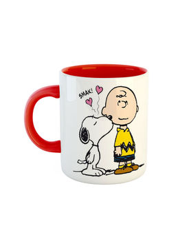 ARTBUG - Red Snoopy And Charlie Brown Printed Coffee Mug