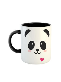 ARTBUG - Black Cute And Funny Design Panda Face Printed Ceramic Coffee Mug