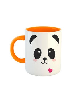 ARTBUG - Orange Cute And Funny Design Panda Face Printed Ceramic Coffee Mug
