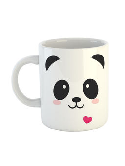 ARTBUG - White Cute And Funny Design Panda Face Printed Ceramic Coffee Mug