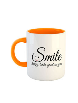 ARTBUG - Orange Happy Looks Good On You Quotes Coffee Mug