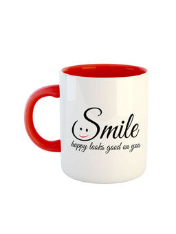 ARTBUG - Red Happy Looks Good On You Quotes Coffee Mug