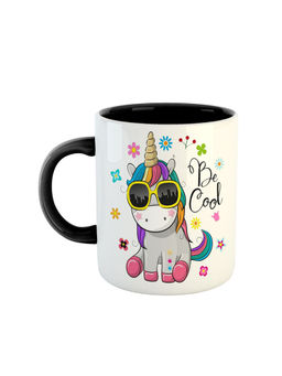 ARTBUG - Black Be Cool Quotes Baby Unicorn Coffee Mug