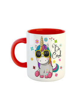 ARTBUG - Red Be Cool Quotes Baby Unicorn Coffee Mug