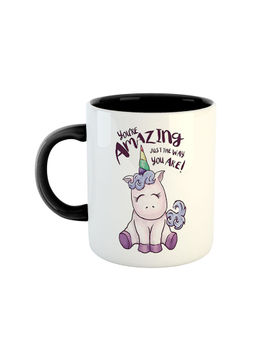 ARTBUG - Black You're Amazing Just I The Way You Are Printed Ceramic Coffee Mug
