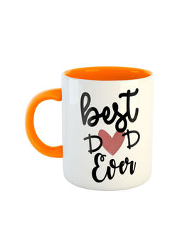 ARTBUG - Orange Best Dad Ever Ceramic Printed Coffee Mug