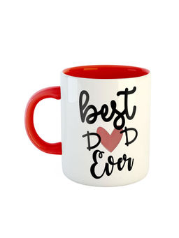 ARTBUG - Red Best Dad Ever Ceramic Printed Coffee Mug