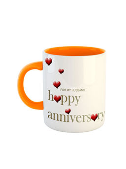 ARTBUG - Orange Happy Anniversary For My Husband Quotes Coffee Mug