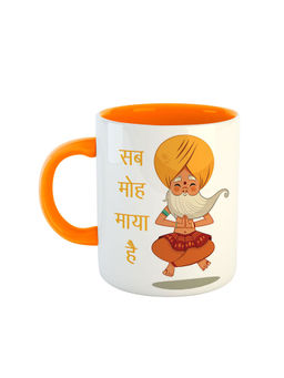 ARTBUG - Orange Sab Moh Maya Hai Printed Hindi Funny Spiritual Quote Mug