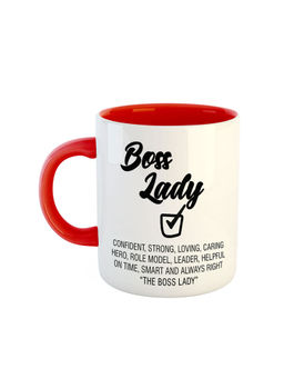 ARTBUG - Red Boss Lady Theme Printed Ceramic Coffee Mug