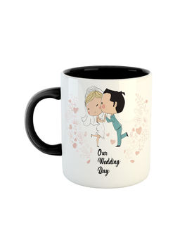 ARTBUG - Black Our Wedding Day Printed Ceramic Coffee Mug