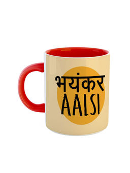 ARTBUG - Red Bhyankar Aalsi Printed Ceramic Coffee Mug