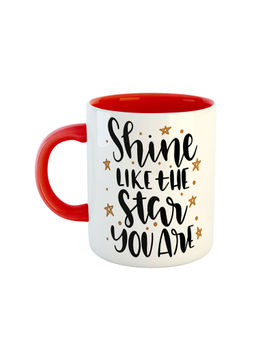 ARTBUG - Red Shine Like The Star You Are Printed Ceramic Coffee Mug
